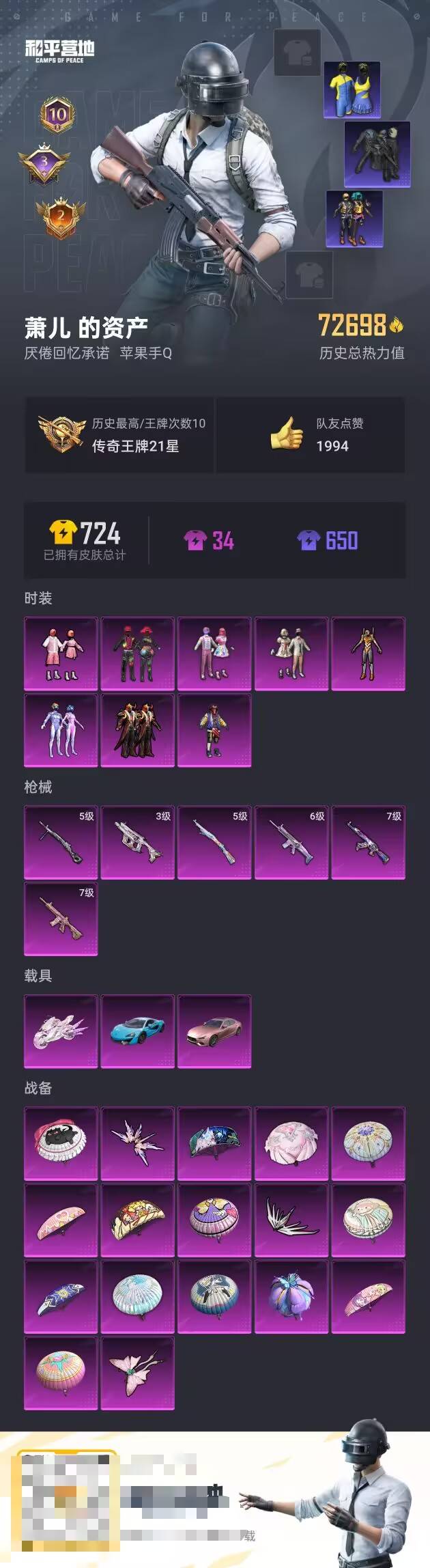 HPCMW3455219和平精英账号详情图2 HPCMW3455219和平精英账号详情图2