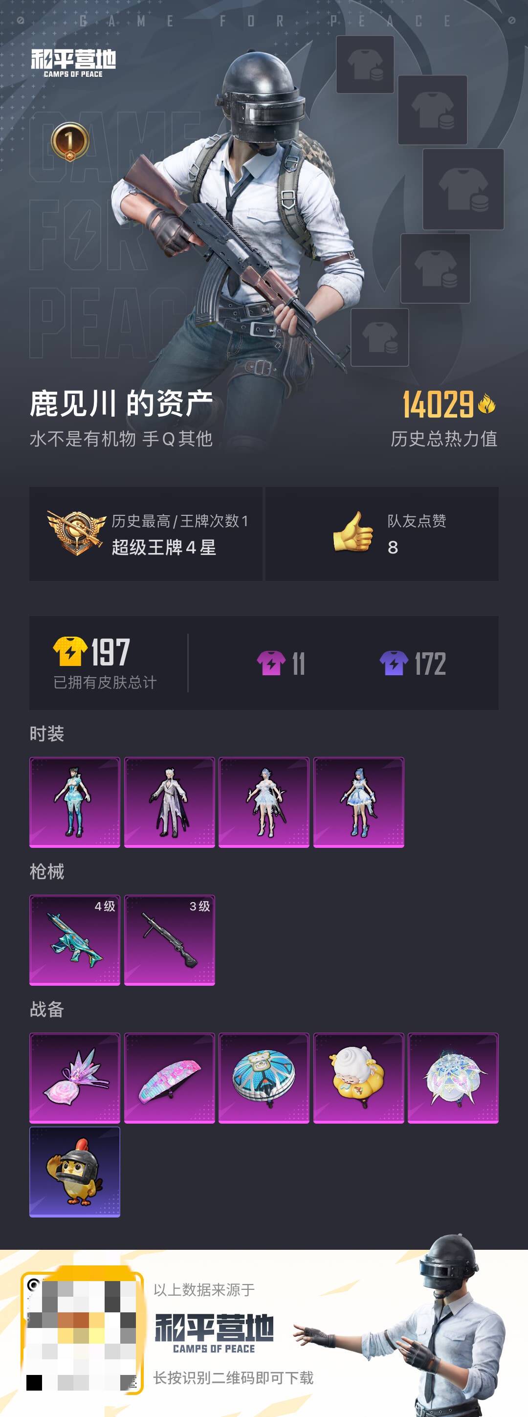 和平精英账号安卓QQ0载具-38套装-46枪皮-【】【商品标题】：安卓 手Q-4粉装-2特效枪-0载具-14029热力值