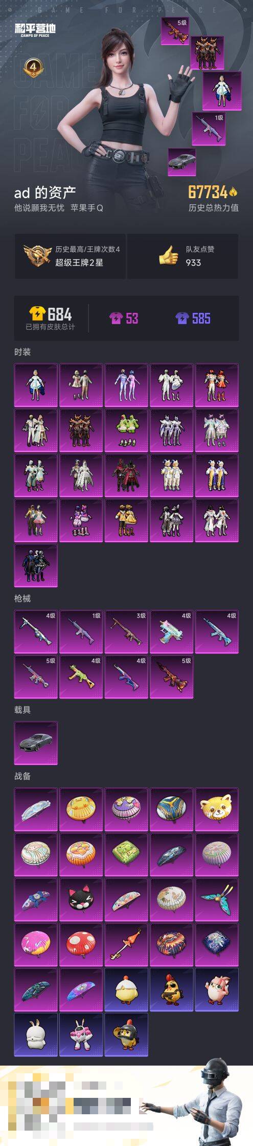 HPCMW3452763和平精英账号详情图2 HPCMW3452763和平精英账号详情图2