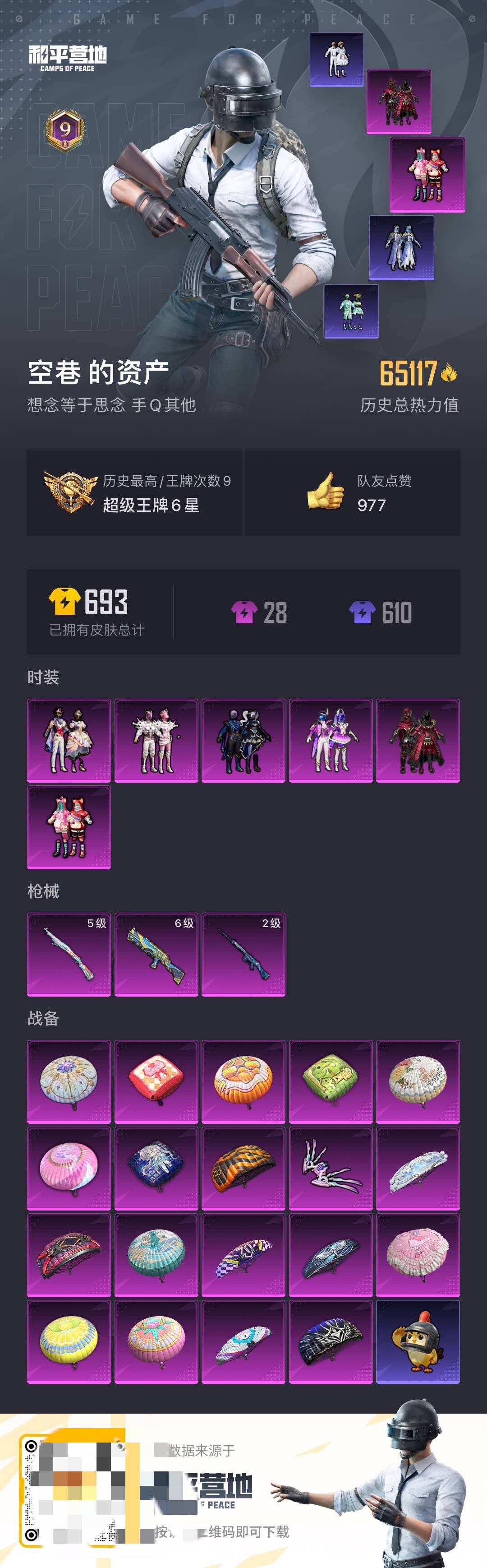 和平精英账号安卓QQ0载具-137套装-205枪皮-【】【商品标题】：安卓 手Q-6粉装-3特效枪-0载具-65117热
