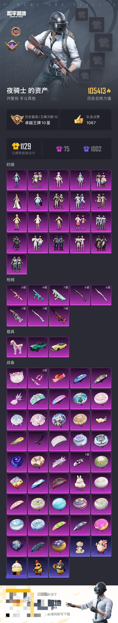 和平精英账号安卓QQ0载具-0套装-0枪皮-【】21粉8特效3载具 都市